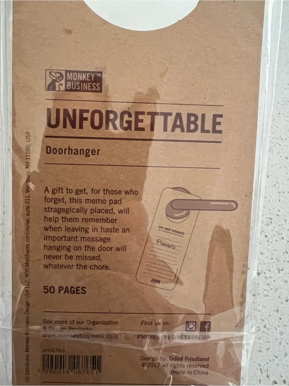 The Container Store Unforgettable Door Hanger Memo Pad 50 Pages - New Sealed